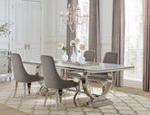 Orleans Furniture - Coaster - Antoine 5-piece Rectangular Glass Top Dining Table Set Grey - 108811-S5G